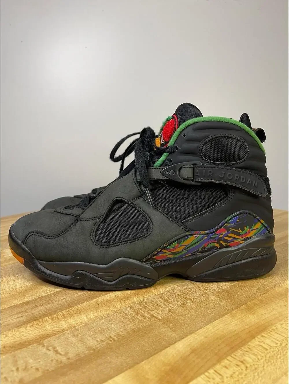 Size 10.5- Air Jordan 8 Retro Tinker - Air Raid Black/Green/Yellow 305381-004